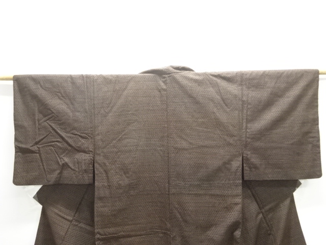  アンティーク　本場久米島紬男物着物アンサンブル(材料)